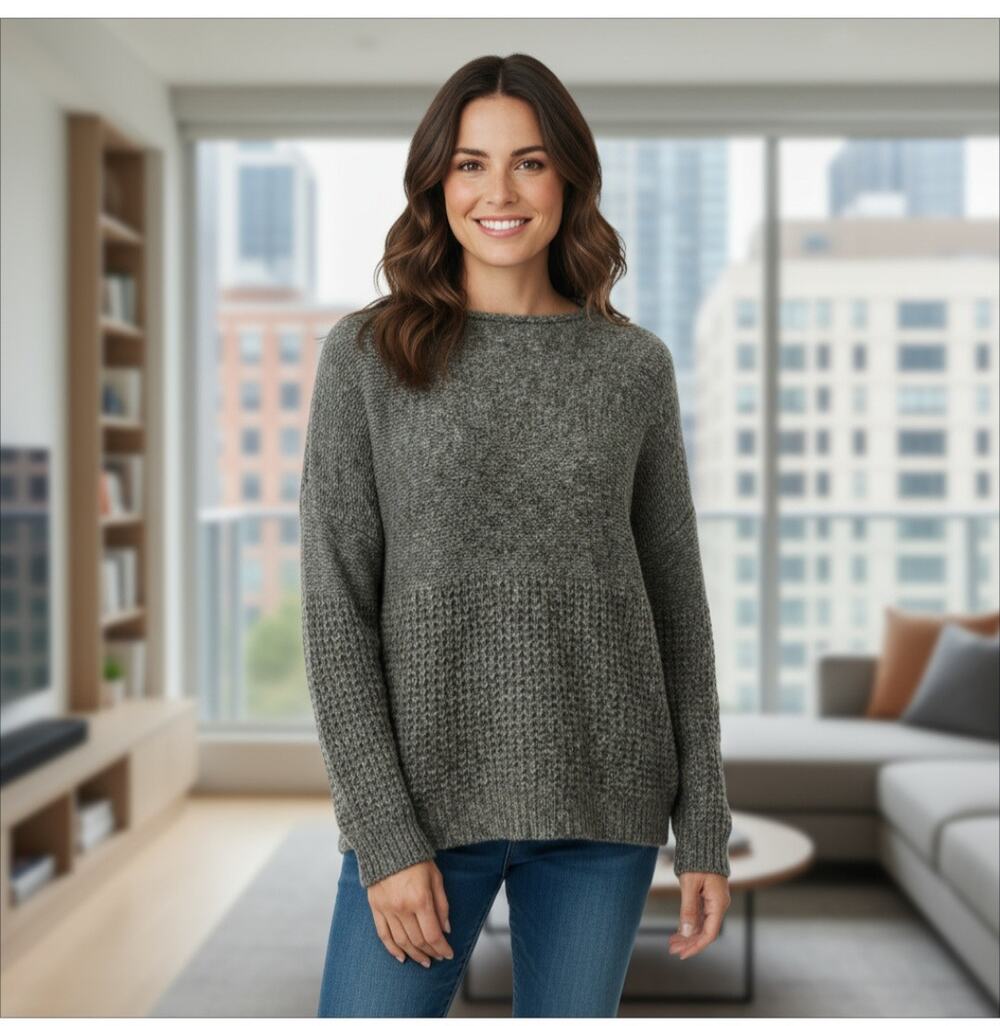 American Eagle Outfitters Waffle Knit Textured Sweater Size L